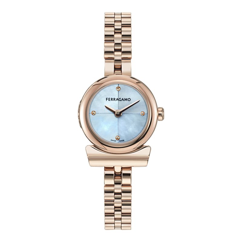 Ferragamo Gancini Bracelet Watch Rose Gold Womens